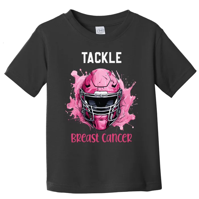 Tackle Breast Cancer Awareness Pink Ribbon Football Kids Toddler T-Shirt