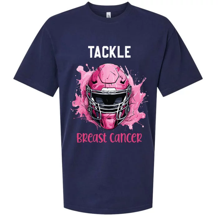 Tackle Breast Cancer Awareness Pink Ribbon Football Kids Sueded Cloud Jersey T-Shirt