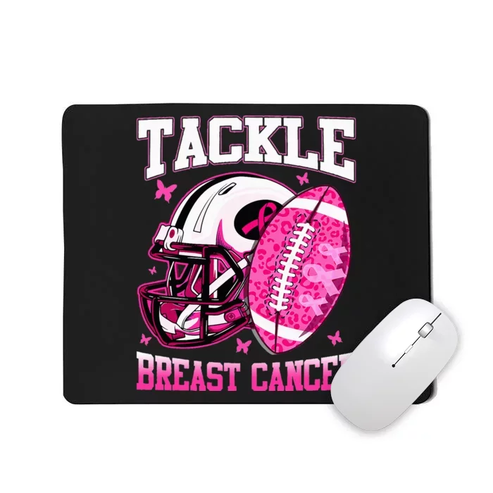 Tackle Breast Cancer Awareness Pink Ribbon Football Mousepad