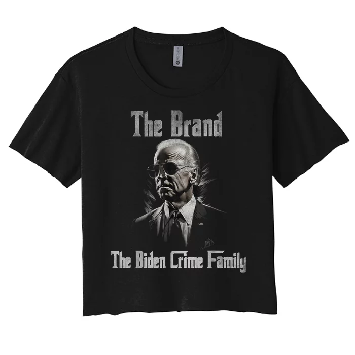 The Biden Crime Family Vintage Retro 2024 Republican Women's Crop Top Tee