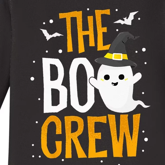 The Boo Crew Halloween Ghost Trick Treat Outfit Squad Team Baby Long Sleeve Bodysuit