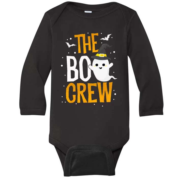 The Boo Crew Halloween Ghost Trick Treat Outfit Squad Team Baby Long Sleeve Bodysuit