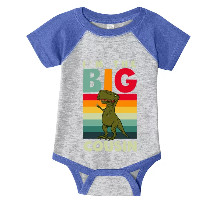 The Big Cousin Dinosaur Design Cousin Crew Gift Infant Baby Jersey Bodysuit