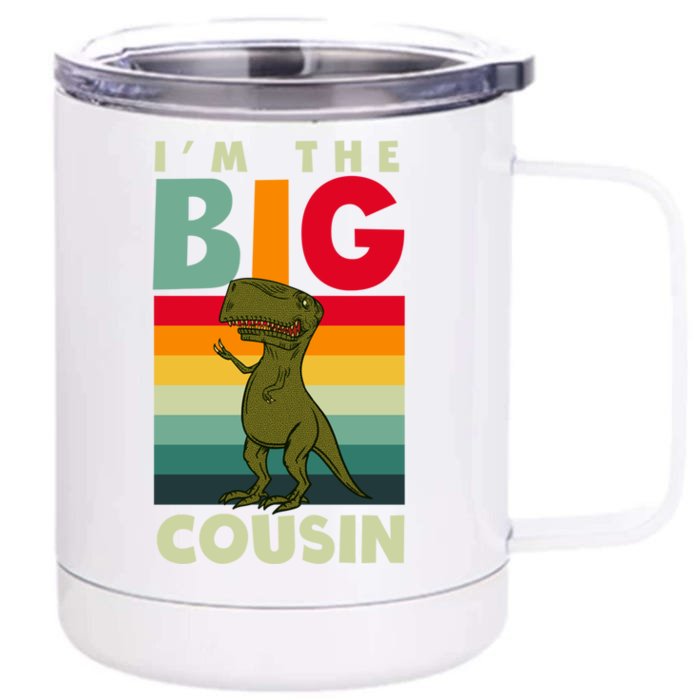 The Big Cousin Dinosaur Design Cousin Crew Gift Front & Back 12oz Stainless Steel Tumbler Cup