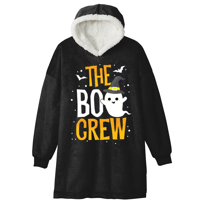 The Boo Crew Halloween Ghost Trick Treat Outfit Squad Team Hooded Wearable Blanket