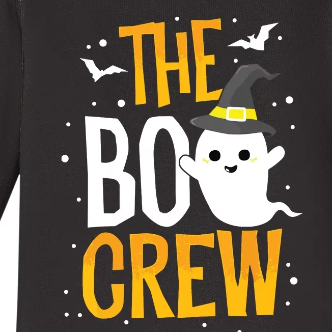 The Boo Crew Halloween Ghost Trick Treat Outfit Squad Team Baby Long Sleeve Bodysuit