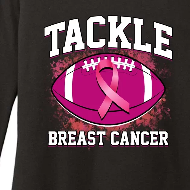 Tackle Breast Cancer Ribbon Football Womens CVC Long Sleeve Shirt