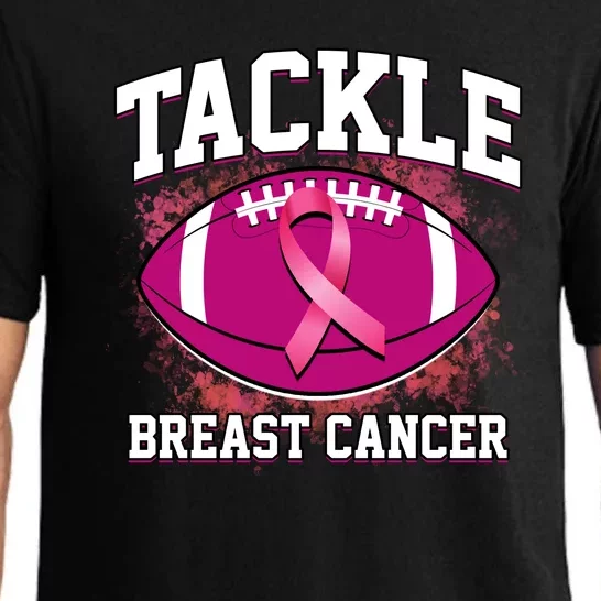 Tackle Breast Cancer Ribbon Football Pajama Set