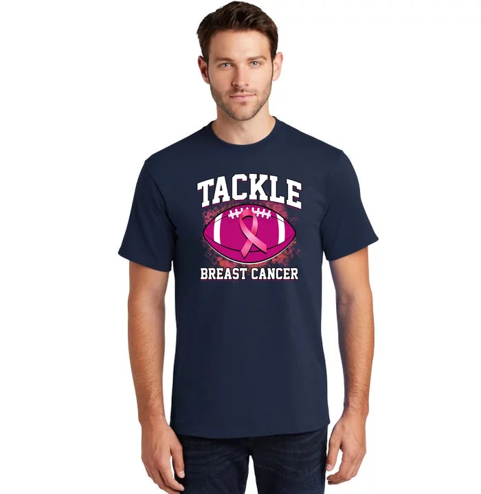 Tackle Breast Cancer Ribbon Football Tall T-Shirt