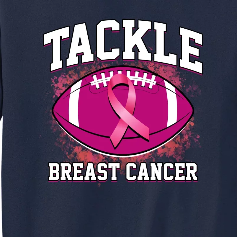 Tackle Breast Cancer Ribbon Football Tall Sweatshirt