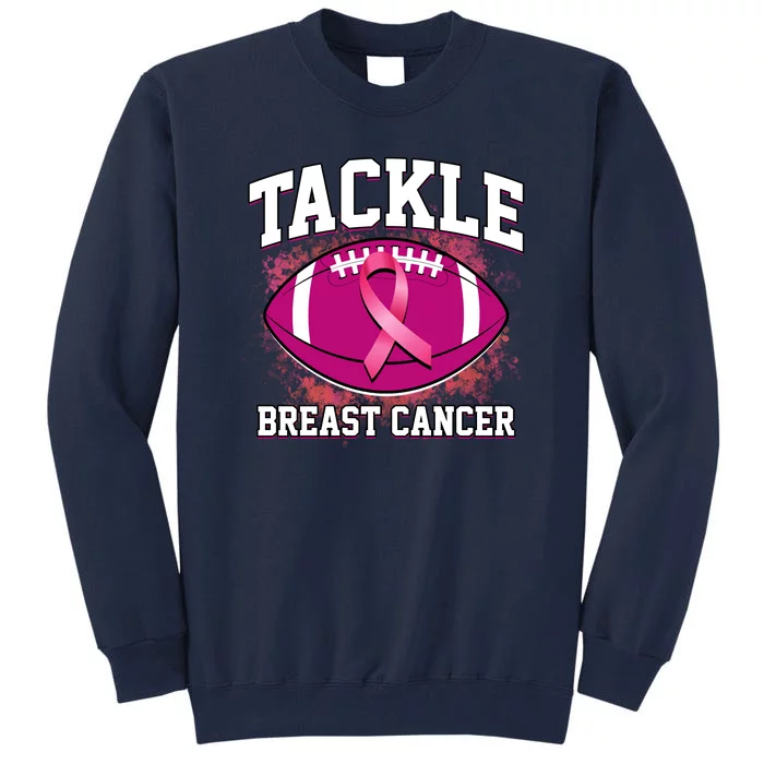 Tackle Breast Cancer Ribbon Football Tall Sweatshirt