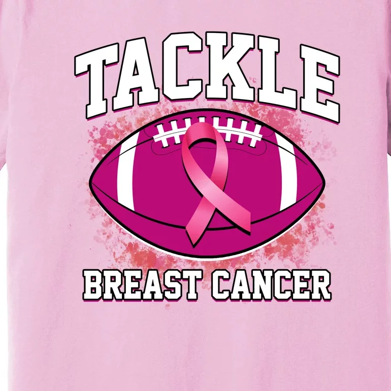 Tackle Breast Cancer Ribbon Football Premium T-Shirt