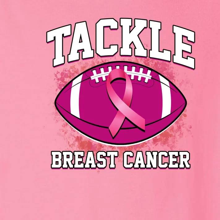 Tackle Breast Cancer Ribbon Football Toddler Long Sleeve Shirt