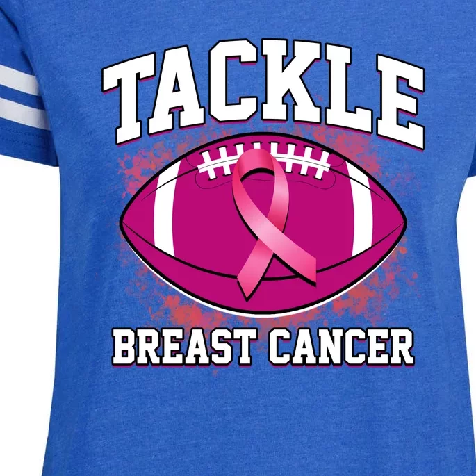 Tackle Breast Cancer Ribbon Football Enza Ladies Jersey Football T-Shirt