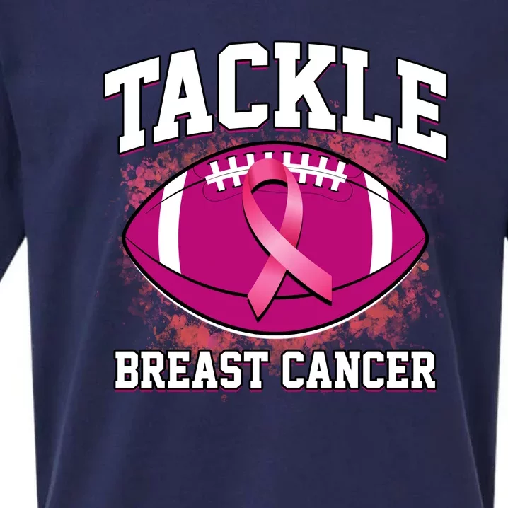 Tackle Breast Cancer Ribbon Football Sueded Cloud Jersey T-Shirt