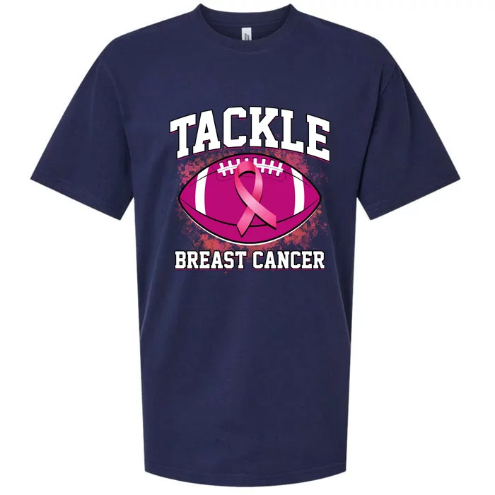 Tackle Breast Cancer Ribbon Football Sueded Cloud Jersey T-Shirt