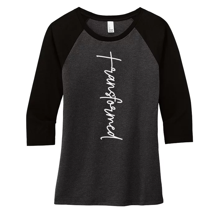 Transformed By Christ Christian Faith Funny Women's Tri-Blend 3/4-Sleeve Raglan Shirt