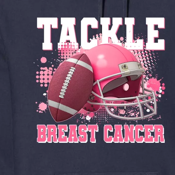 Tackle Breast Cancer Awareness Pink Football Helmet Premium Hoodie