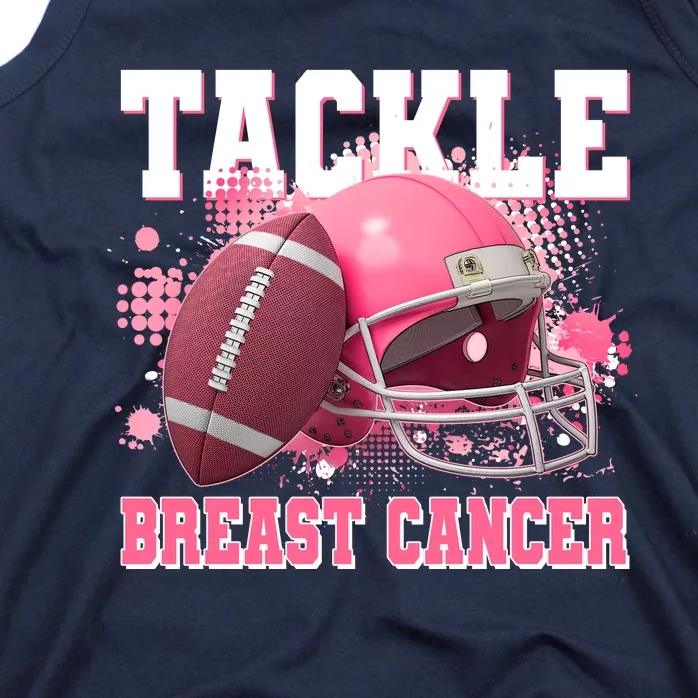 Tackle Breast Cancer Awareness Pink Football Helmet Tank Top