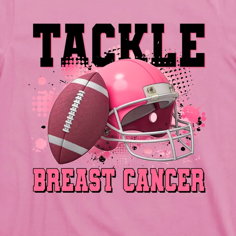 Tackle Breast Cancer Awareness Pink Football Helmet T-Shirt