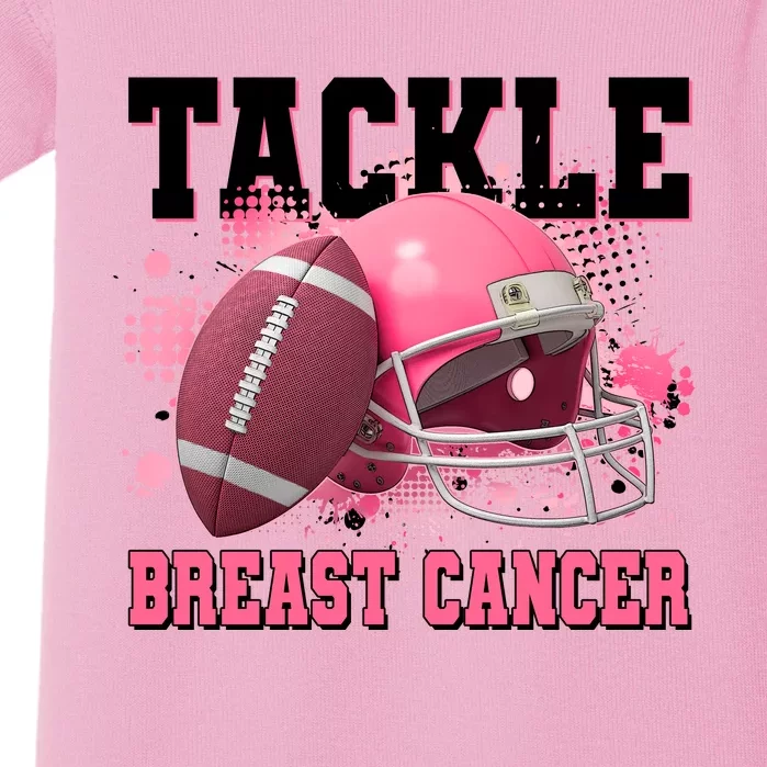 Tackle Breast Cancer Awareness Pink Football Helmet Baby Bodysuit