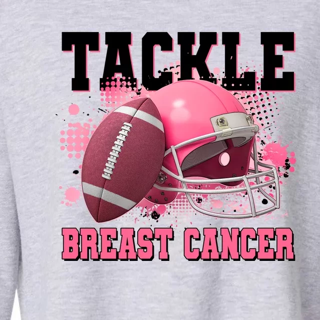 Tackle Breast Cancer Awareness Pink Football Helmet Cropped Pullover Crew