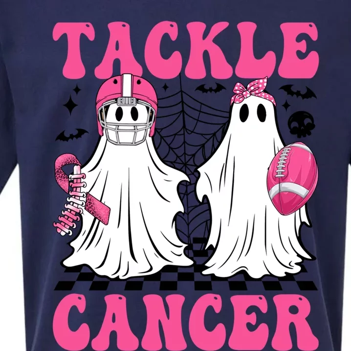 Tackle Breast Cancer Ghost American Football Halloween Day Cute Gift Sueded Cloud Jersey T-Shirt