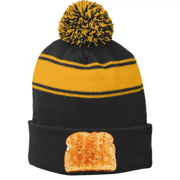 Toast Bread Costume  Funny halloween Stripe Pom Pom Beanie