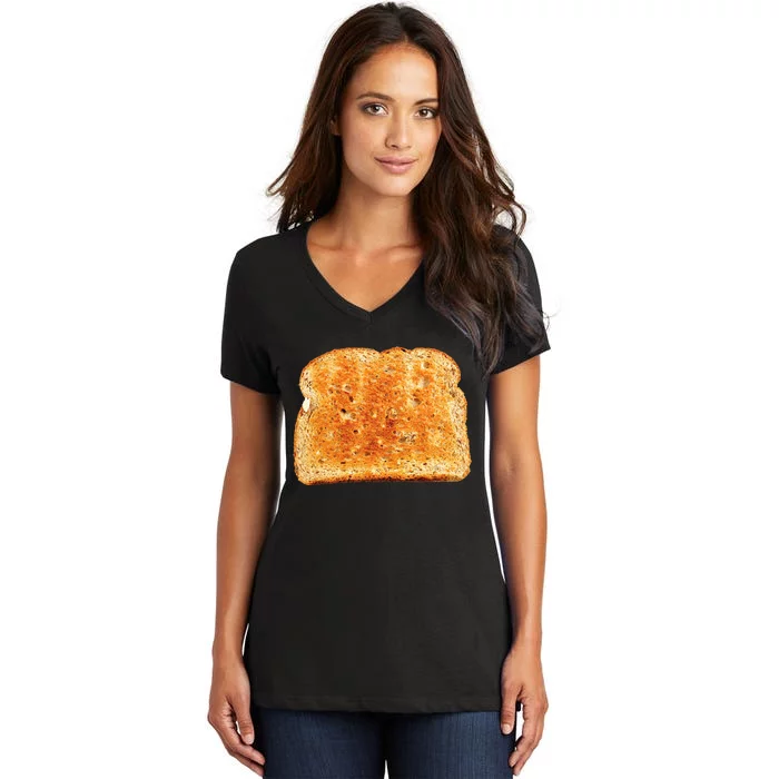 Toast Bread Costume  Funny halloween Women's V-Neck T-Shirt