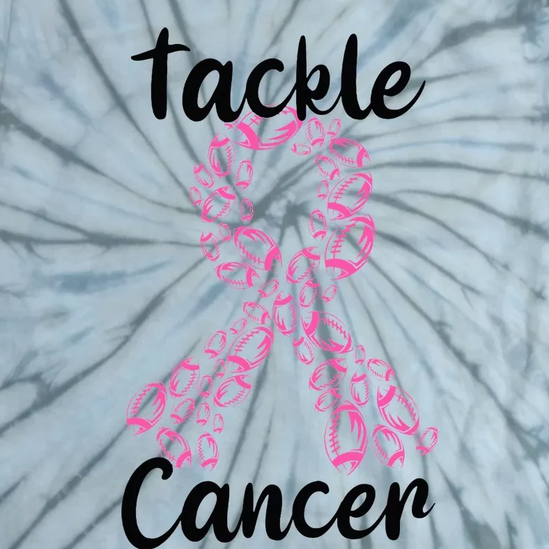 Tackle Breast Cancer Awareness October Football Pink Ribbon Tie-Dye T-Shirt