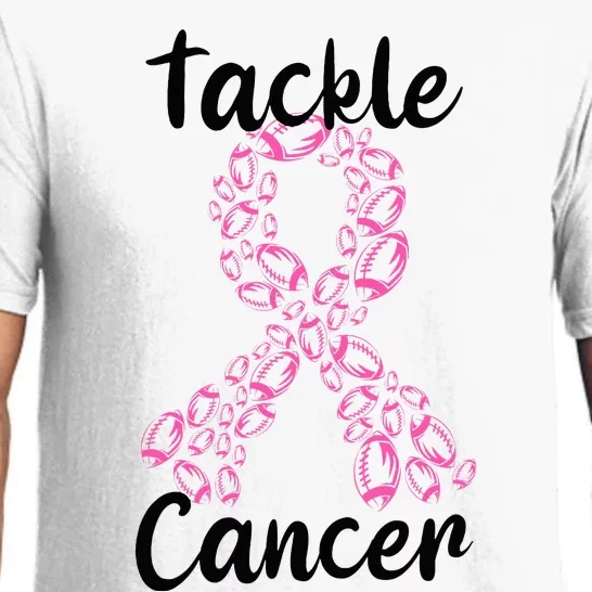 Tackle Breast Cancer Awareness October Football Pink Ribbon Pajama Set