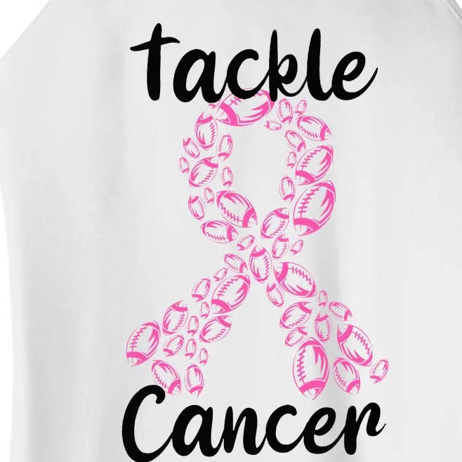 Tackle Breast Cancer Awareness October Football Pink Ribbon Women’s Perfect Tri Rocker Tank