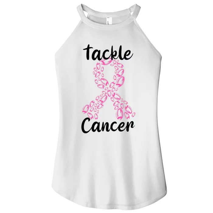 Tackle Breast Cancer Awareness October Football Pink Ribbon Women’s Perfect Tri Rocker Tank