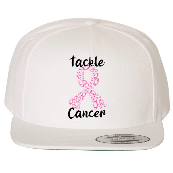 Tackle Breast Cancer Awareness October Football Pink Ribbon Wool Snapback Cap