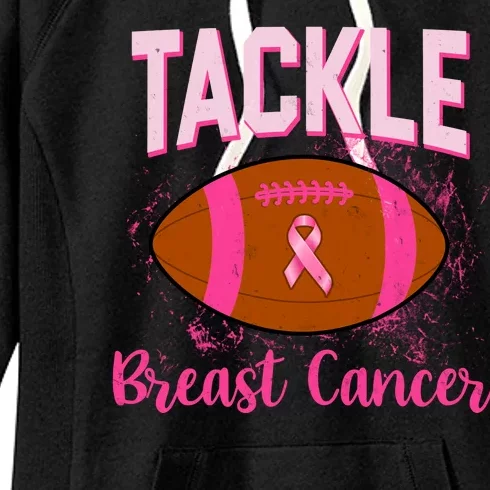 Tackle Breast Cancer Awareness Football Women's Fleece Hoodie