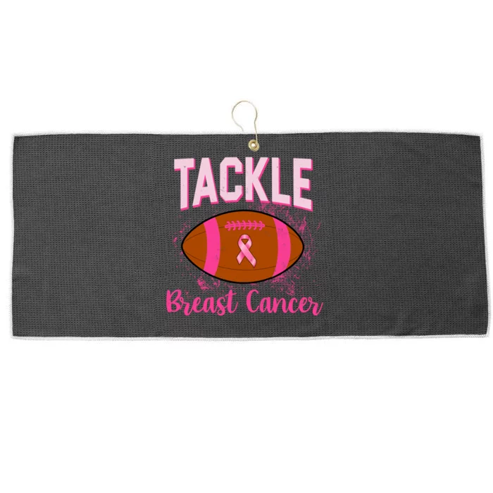 Tackle Breast Cancer Awareness Football Large Microfiber Waffle Golf Towel