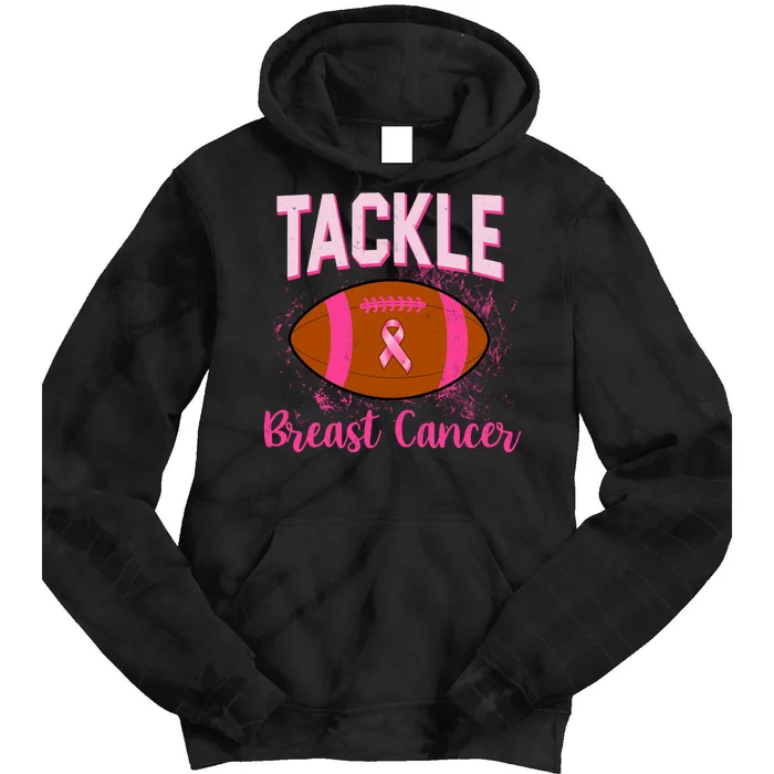 Tackle Breast Cancer Awareness Football Tie Dye Hoodie