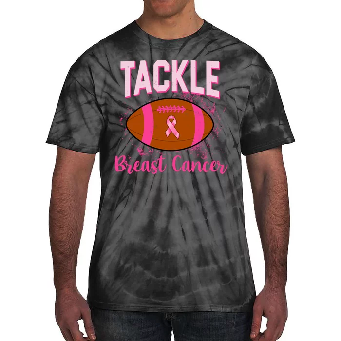 Tackle Breast Cancer Awareness Football Tie-Dye T-Shirt