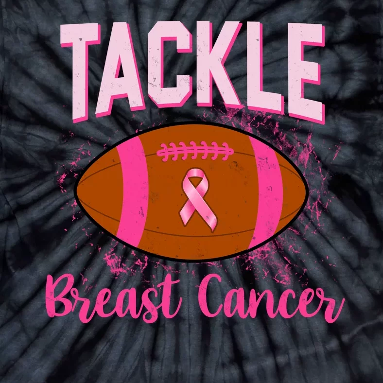 Tackle Breast Cancer Awareness Football Tie-Dye T-Shirt