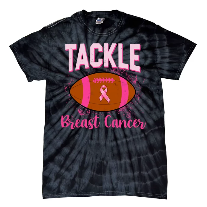 Tackle Breast Cancer Awareness Football Tie-Dye T-Shirt