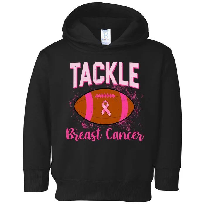 Tackle Breast Cancer Awareness Football Toddler Hoodie