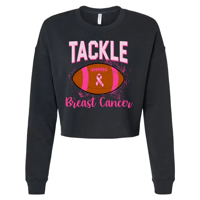 Tackle Breast Cancer Awareness Football Cropped Pullover Crew