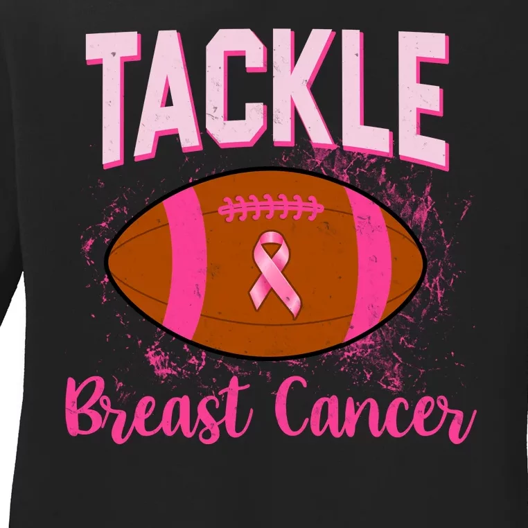 Tackle Breast Cancer Awareness Football Ladies Long Sleeve Shirt