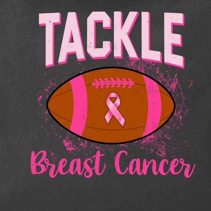 Tackle Breast Cancer Awareness Football Zip Tote Bag