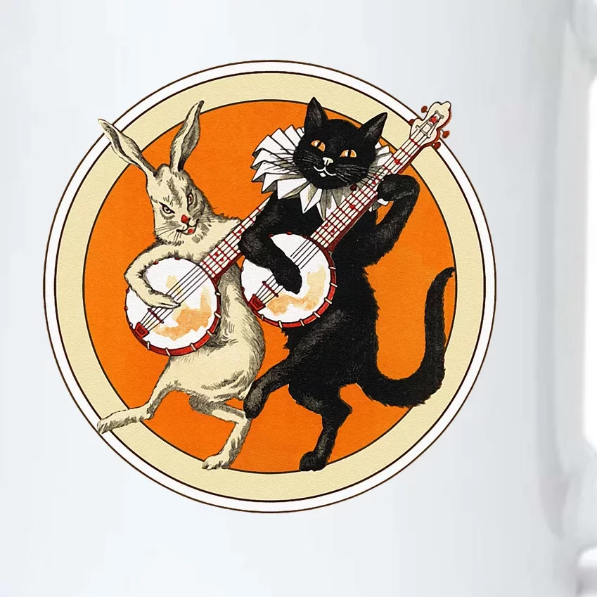 The Black Cat Magazine Halloween Cat Rabbit And Banjo Black Color Changing Mug