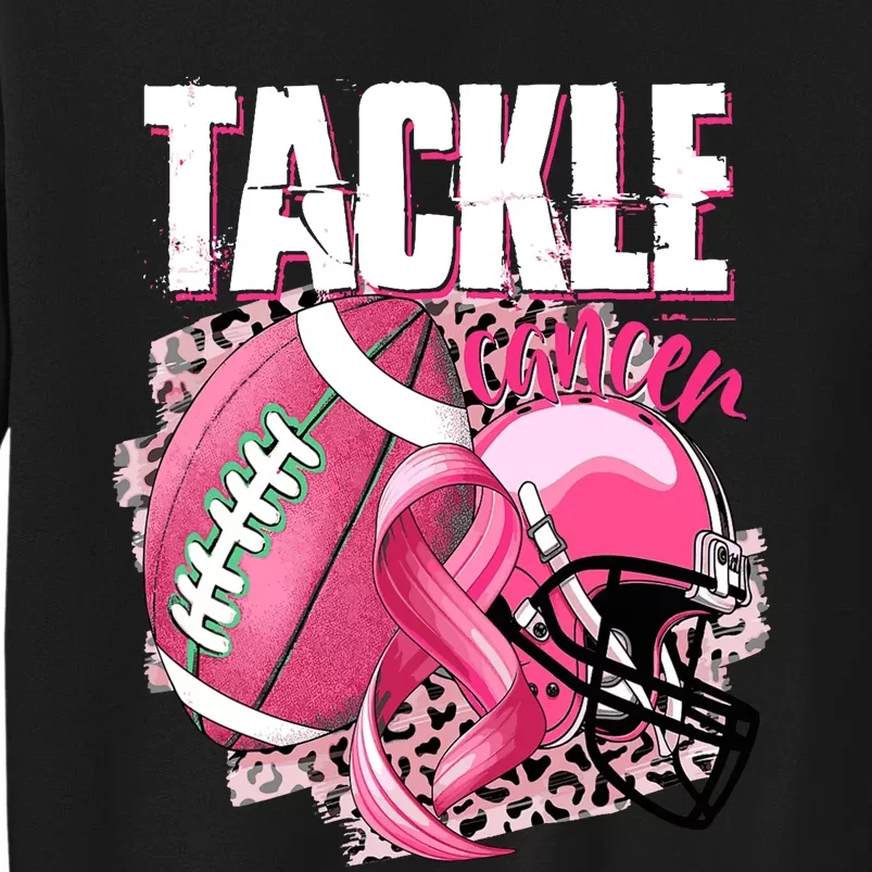 Tackle Breast Cancer Awareness Pink Ribbon Football Boy Tall Sweatshirt