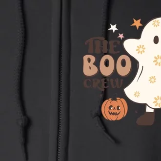 The Boo Crew Scary Cute Ghost Halloween Gift Full Zip Hoodie