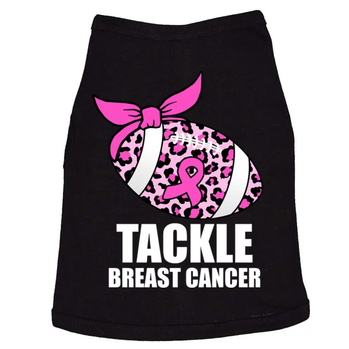 Tackle Breast Cancer Pink Leopard Football Doggie Tank