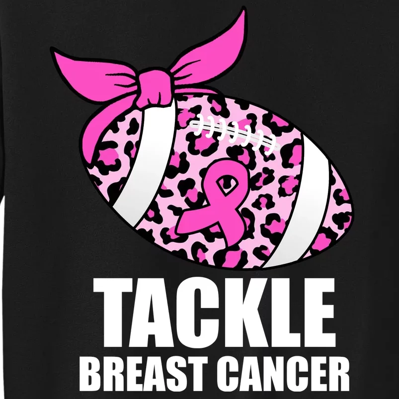 Tackle Breast Cancer Pink Leopard Football Sweatshirt