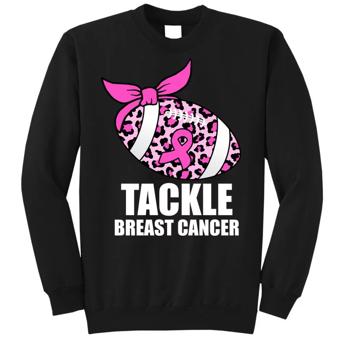 Tackle Breast Cancer Pink Leopard Football Sweatshirt